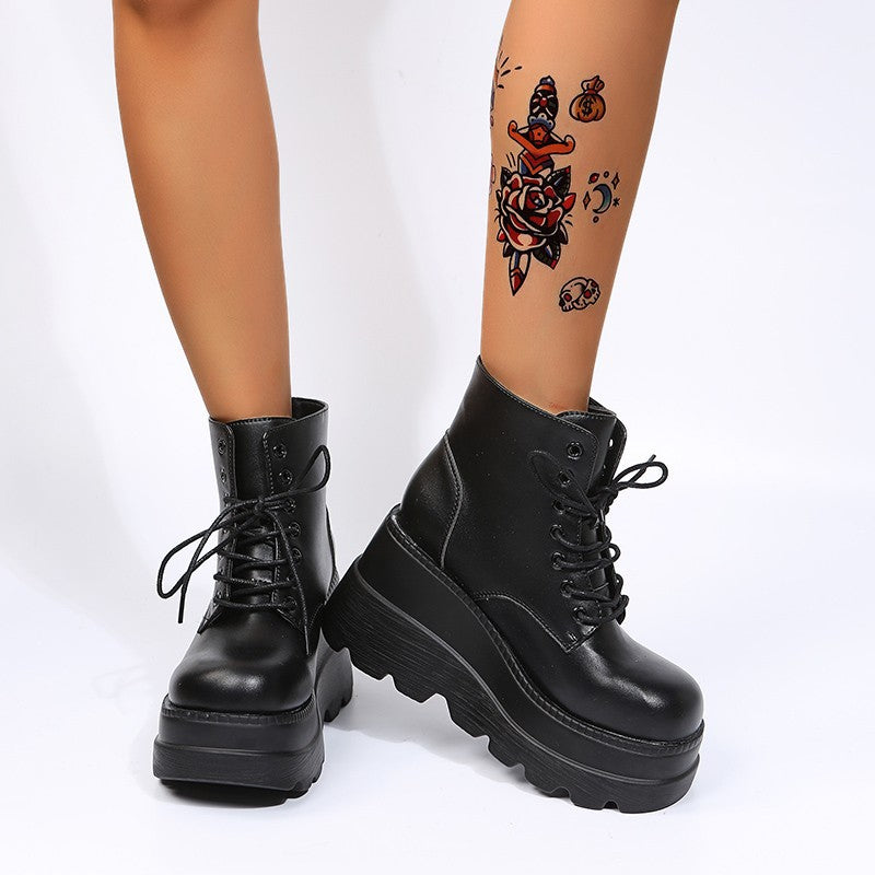 2026 Winter New Women's Comfortable & Stylish High-Top Wedge Boots