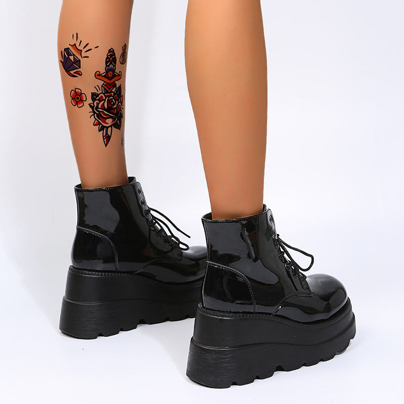 2026 Winter New Women's Comfortable & Stylish High-Top Wedge Boots